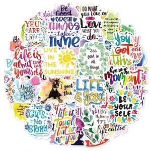 Autocollant 100 Pcs Stickers Motivation Citation, Affirmation Positive Phrase Style, Stickers Vinyle Imperméable, Stickers pour Ordinateur Portable Gourde Isotherme Journaling Valise Scrapbooking etc (AIRNOGO GmbH, neuf)