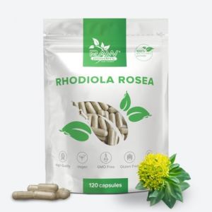 Rhodiola Rosea Extrait 500 mg &ndash; 120 G&eacute;lules &ndash; Extrait de Racine 3% Salidroside &ndash; 4 Mois d&rsquo;Utilisation &ndash; Sans Additifs Inutiles &ndash; 100% Vegan | RAW Powders (Raw Powders, neuf)