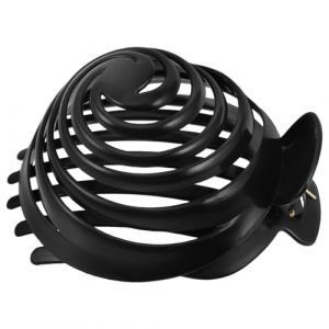 ABOOFAN Pince &agrave; Cheveux Ronde Antid&eacute;rapante Noire 1 Grand Mod&egrave;le En R&eacute;sine, Griffe &agrave; Cheveux De D&ocirc;me Pour Femmes Et Filles, Chignon Spiral&eacute; Volumineux Usage Quotidien Et F&ecirc;te (Halleyham, neuf)
