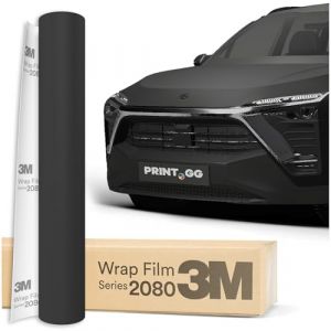 Film Covering Voiture 3M 2080 Black Mat M12, 152 x 40 cm | Autocollant Vinyle Adh&eacute;sif Auto | Protection Carrosserie Carbone pour Voiture, Moto, Bateau | Wrapping Car Premium (PRINT-GG, neuf)