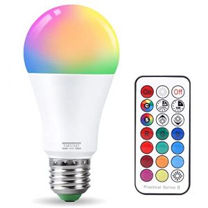 VARICART Ampoules LED Couleur E27 10W, 12 Couleurs RGB Changement de Couleur Ampoule LED avec Télécommande, Blanc Froid 6000K Timing Dimmable Edison Ampoule D’ambiance - 100W Équivalent (Paquet de 1) (VARICART, neuf)