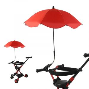 Poussette Parasols Parapluie Ombrelle Poussette Universelle Parapluie De Chaise Universel Réglable Protection UV Parapluie Poussette Avec Pince Réglable Et Bras Réglable (Rouge) (Beautybigbang Decor, neuf)