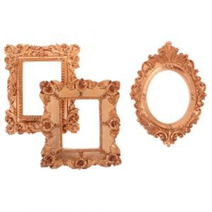 HAMPPLIES 3 Pi&egrave;ces Mini Cadre Photo Vintage R&eacute;sine Dor&eacute;e Petit Cadre Photo R&eacute;tro pour D&eacute;coration DIY Affichage de Table et Accessoires Nail Art pour No&euml;l et Studio Manucure (Chfaan, neuf)