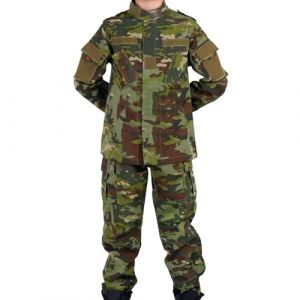 QIYUANT Enfant en Plein Air V&ecirc;tements Tactiques Ensembles T-Shirt et Pantalon Airsoft Militaire Camouflage Printemps &Eacute;t&eacute; Automne Randonn&eacute;e Chasse Camping Combat (CP Vert/Veste + Pantalon, 120) (Qiyuant, neuf)
