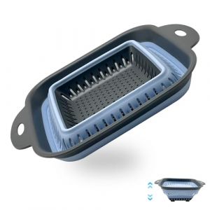 Passoire Pliable en Silicone pour Cuisine - Panier d'&Eacute;vier - Passoire &agrave; P&acirc;tes et de Lavabo (Carr&eacute;) (Qilucky, neuf)