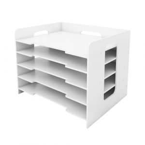 Organisateur de Bureau Corbeilles &agrave; Courrier &Eacute;tag&egrave;re de Casier A4 Module de Rangement Bac &agrave; courrier r&eacute;glable &agrave; 5 Niveaux - pour l'&eacute;cole et la Maison - Fournitures de Bureau-33,5 x 25,5 x 28 cm(2 pc) (Hechheu, neuf)