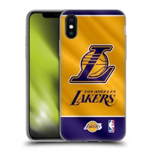 Head Case Designs sous Licence Officielle NBA Banni&egrave;re Horizontale Los Angeles Lakers Coque en Gel [Protection de Qualit&eacute; Militaire] Compatible avec Apple iPhone X/iPhone XS (eCell, neuf)