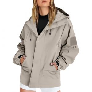 Vestes Imperméables Femme avec Capuche Zip Poncho Pluie Léger Automne Hiver Manches Longues Manteau Sport Montagne Blousons Femme Randonnée Anti-Pluie pour Camping Activités Voyages de Plein Air (TUSEULOC, neuf)