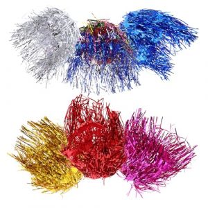 HAMPPLIES 6 Pi&egrave;ces Lot de Perruques M&eacute;talliques Color&eacute;es Film Tinsel Accessoires Cosplay L&eacute;gers et Respirants pour D&eacute;guisement Photo Femme Homme Perruques Disco Festival Multicolores (Chfaan, neuf)
