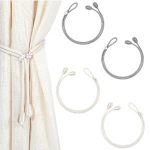 4 embrasses rideau fleurs, design r&eacute;glable, solides et raffin&eacute;es, attache rideau, embrasse rideau magnetique (Anilalowbility, neuf)