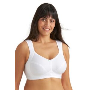 Miss Mary of Sweden Cotton Divide - Soutien-Gorge sans Armature en Coton, Confort & Maintien, Bonnets S&eacute;par&eacute;s, Bretelles Rembourr&eacute;es 125G Blanc (Miss Mary of Sweden, neuf)