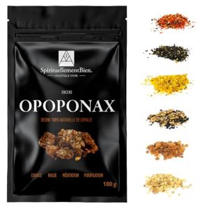 Encens Opoponax r&eacute;sine 100% Naturel et Authentique en Grain 100 GR pour Fumigation Brule Parfum ou Encensoir Chance - Magie - M&eacute;ditation - Purification - Alternative Encens Baton-Cone (Spirituellement Bien, neuf)