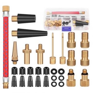 MEMOFYND Lot de 30 adaptateurs de valve de v&eacute;lo, accessoires de v&eacute;lo, valve de v&eacute;lo, adaptateur de valve de voiture, tous les adaptateurs de valve de v&eacute;lo, adaptateur de valve, adaptateur de pompe (LIANGCAI1122, neuf)