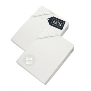 SCHÖNER WOHNEN 2X Drap Housse 90x190 Enfant Coton Blanc - Drap-Housse 90x200 Bonnet 30 - Housse de Couette pour Matelas jusqu'à 30cm - certifié Oeko-Tex - Linge de Lit pour Maison - Confortable (WohnDirect, neuf)