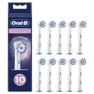Oral-B Sensitive Clean, Pack de 10 Brossettes de Rechange, Embout, Pour Brosse à Dents Électrique Jusqu’à 100 % d’élimination de la Plaque Dentaire, Blanc (CrazyKangaroo, neuf)