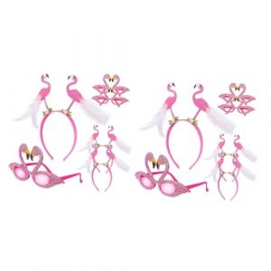 FOMIYES 2 Ensembles tenue de fête hawaïenne costume de flamant rose pour femme lunettes de soleil tropicales deguisement hawaii tenue hawaienne vêtements Bandeau lunettes de fête enfants (Family&Personal, neuf)