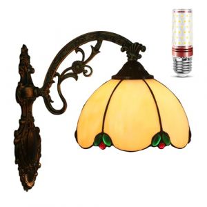 Uziqueif Applique Murale Interieur, 8 Pouces Vintage Luminaires Intérieur, E27 Lampe de Chevet Murale de Style Tiffany, Lampe Murale pour Chambre Salon Couloir Cuisine,Yellow j (Uziqueif home decoration, neuf)