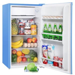 Upstreman Mini Frigo avec Congélateur de 91L, Thermostat Réglable, Petit Frigo de Chambre, Réfrigérateur Top pour Dortoir, Bureau, Bleu - BR321 (Upstreman, neuf)