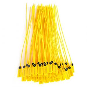 Étiquette de scellé en Plastique, Paquet de 100 Scellés de sécurité Jaunes pour Camions en Plastique, étiquettes de 40 Cm, Serre-câbles avec Numéro, scellé en Plastique pour la (Lanpou, neuf)