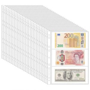 Pochettes de protection pour billets de banque 150 pochettes &ndash; 50 feuilles sans acide pour billets timbres et coupons IN02050 (Uncle Paul Direct, neuf)