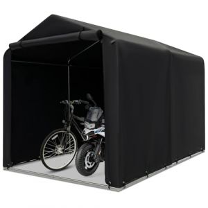 COSTWAY Abri de V&eacute;los Ext&eacute;rieur de 160 x 218 x 164 cm, Abri de Garage Portable pour V&eacute;los avec Porte &agrave; Fermeture &Eacute;clair Enroulable, Bache Motos pour Jardin Cour Terrasse (Gris Fonc&eacute;) (FDS GmbH, neuf)
