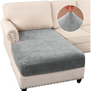 FASCINATDECO Housses de Coussin de Si&egrave;ge de Canap&eacute;, Housse Coussin Canap&eacute; en Chenille Extensible, Housse Assise Canap&eacute;, Housse Canap&eacute; d'angle Antid&eacute;rapante (Gris,Housse de m&eacute;ridienne) (FASCINATDECO, neuf)