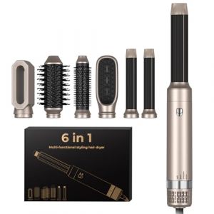 Mogawave Air Styler Airbrush 6 en 1,Seche Cheveux Pro Professionnel, Hair Styler avec Fer &agrave; Boucler &agrave; Air de 30 mm,Brosse Soufflante Ionique Pour Cheveux Boucl&eacute;s et Liss&eacute;s (putuo beauty, neuf)