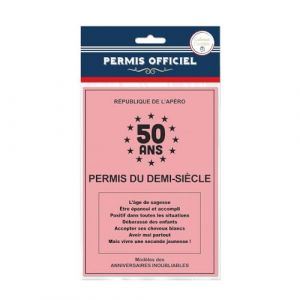 Maelsa® Permis des 50 ans humoristique Permis de conduire idée cadeau fête d’anniversaire ou évènement marquant Personnalisable Dimensions : 14,5 x 20,5 cm Matière : carton rose. Quantité : 1 (⭐ MAELSA ⭐, neuf)