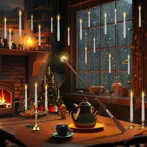 Bougies Flottantes led Magiques &agrave; Suspendre avec Baguette, LED Sans Flamme Halloween Bougies Flottante Lumi&egrave;re Chaude Vacillante, Bougie Conique &eacute;lectrique Pour D&eacute;coration de No&euml;l (Creality 3D EU, neuf)