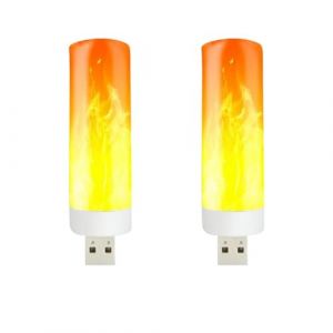 Lampe flamme LED – Ampoule LED USB | Effet de flamme LED chaud | Lumière à effet de flamme LED | Effet de flamme naturel | Lumière flamme rechargeable par USB | Économie d'énergie | Lanterne semblable (tianduk, neuf)