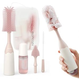 Momcozy Kit de brosse pour biberon, design innovant Push Press pour un meilleur nettoyage - Brosse de nettoyage pour biberon, tire-lait, t&eacute;tons et plus encore - Peut g&eacute;n&eacute;rer de la mousse pour un (BDG LLC FR, neuf)