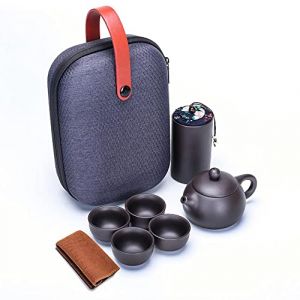 Webao Service &agrave; th&eacute; 7 pi&egrave;ces en c&eacute;ramique chinoise - Petit service &agrave; th&eacute; avec th&eacute;i&egrave;re de 130 ml et 4 tasses &agrave; th&eacute; de 30 ml - Cadeau portable de voyage (Webao, neuf)