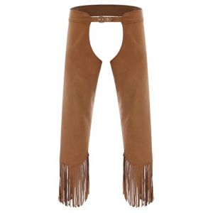 Alvivi Chaps Costume Cow-Boy Ouvert Entrejambe Homme Chaps Pantalon De Cow-Boy Western &Agrave; Franges Carnaval Rave Clubwear Marron S (Acfunny-eu, neuf)