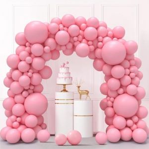 Ballon Rose Pastel, 130 Pièces Kit Arche Ballon Rose Clair Pale,18 12 10 5 pouce Guirlande Ballons de Baudruche, Helium Gonflable Ballons Anniversaire Mariage Baby Shower Bapteme Décorations (LUOBITO Store, neuf)