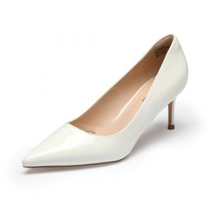 GENSHUO Escarpins &agrave; Talons Bas pour Femmes Talons Aiguilles &Eacute;l&eacute;gants &agrave; Bout Pointu 6CM/2,36 Pouces Chaussures &agrave; Talons Hauts Vernies pour Le Travail de Mariage en Soir&eacute;e, Blanc 37,5EU (angelilazhou, neuf)