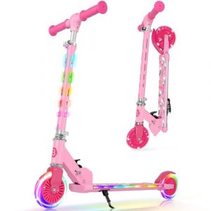 BELEEV V3 Trottinette pour Enfants avec Support, Trotinette Pliable à 2 Roues, LED Roues Lumineuses, Stem & Deck, 4 Réglables en Hauteur, Trottinette pour Filles et Garçons de 3 à 12 Ans, Scooter (MeiShangStore, neuf)