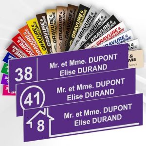 Plaque Boite Aux Lettres Adhésive PVC Avec Numéro – Plaque Gravée À Personnaliser 10 x 2,5 cm – 20 Couleurs Disponibles (Violet) (GRAVURE ET COMPAGNIE, neuf)