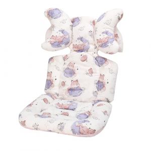 LAT Coussin Poussette Universelle, Réversible Coussin de Siège pour Poussette, Respirant Matelas Poussette Universelle, Reducteur Siege Auto Bebe Universel avec Appuie-tête Amovible (Planète Renard) (Little Jump Group, neuf)
