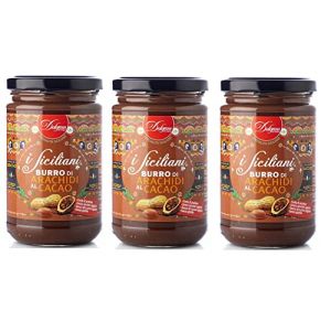 Dolgam I Siciliani Burro di Arachidi al Cacao Beurre d'arachide de cacao Spécialités siciliennes Bocal en verre de 300 g de beurre de cacao tartinable sans gluten (Italiaen Gourmet UK Ltd, neuf)