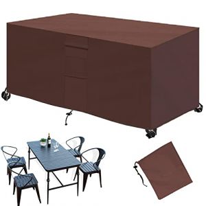 BTCCL Housse Salon De Jardin Rectangulaire, Patio Housse De Meuble Oxford Carré avec ÉVents, Vent ÉTanche PoussièRe, pour Table Chaise Meubles-Brown||180x120x74cm(71x47x29in) (FSMYYXGS®, neuf)