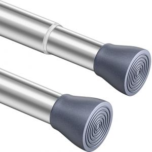 Tringle à rideau de douche réglable en acier inoxydable sans perçage - Barre télescopique pour armoire, salle de bain, balcon, rideau de douche (170-260 cm, argent clair) (LIEUR, neuf)