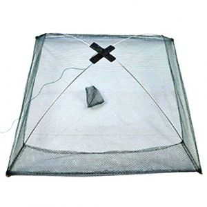 GIMOCOOL Filet de Pêche Pliant 60x60CM - Piège à Crabe, Cage de Rechange pour Carrelet, Bourriche pour Poisson, Crevette, Homard - Outil de Pêche en Plein Air (herin, neuf)