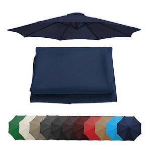Auvent De Remplacement Pour Parasol 2m/2,7m/3m, 6 Baleines/8 Baleines Toile De Rechange Pour Parasol Déporté, Housse De Rechange Pour Parasol De Jardin Terrasse Plage (auvent Seulement) ( Color : Navy (Xuefuyuan, neuf)