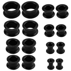 G&eacute;n&eacute;rique 16 Pi&egrave;ces &Eacute;carteur d Oreilles en Silicone, Silicone Tunnel Oreilles &Eacute;carteur Tunnels D'oreille en Silicon Tunnels Plugs 6-20mm &Eacute;carteur Tunnel Plugs Bijoux pour Homme Femme (Noir) (YUDA-, neuf)