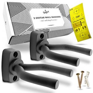 BELFORT&reg; Lot de 2 supports muraux pour guitare + &eacute;cole de guitare &ndash; support guitare mural pour guitare western acoustique, guitare de concert, guitare &eacute;lectrique, banjo et ukul&eacute;l&eacute; (Belfort, neuf)