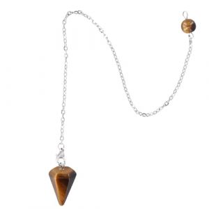 Tibapla Pendule de Cristal d'Oeil de Tigre, Pendule en Cristal, Pendule Hexagonal Vintage en Cristal, Pendule Pendentif Chakra Reiki, Pendule en Pierre Naturelle Oeil de Tigre pour la Radiesthésie (scapebei, neuf)