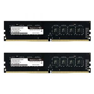 TEAMGROUP Elite TED464G3200C22DC01 Kit de m&eacute;moire RAM DDR4 64 Go (2 x 32 Go) 3200 MHz (PC4-25600) CL22 sans tampon non ECC 1,2 V UDIMM 288 broches pour ordinateur de bureau (Acı Store, neuf)