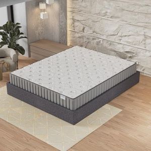 NOVEMBER Ensemble Matelas + lit Coffre - Matelas Mousse M&eacute;moire de Forme d&rsquo;&eacute;paisseur 22cm + Lit Coffre, Sommier &agrave; Lattes en Bois Flexible, Grand espaces de rangements (Gris, 140 x 190 cm) (november, neuf)