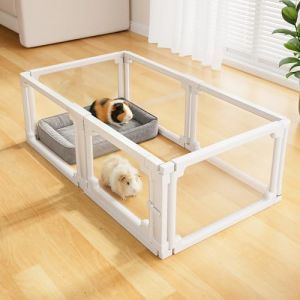BUCATSTATE Cages en acrylique pour cochon d'Inde - 40 cm de haut, 7,8 m&sup2; - Grand parc pour cochon d'Inde - Cage d'int&eacute;rieur sans outils - Parc avec porte pour lapins, cochons et poussins (120 x 61 x (Bucatstate pet-EU, neuf)