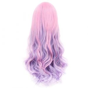 Reapyyt Perruque de Cosplay Longue Ondulée Arc-En-Ciel Dégradé Fibre Résistante à la Chaleur Cheveux Synthétiques Naturels Pleine Tête Perruque Ombre Perruque de Fête 70 cm (xinyuan117, neuf)